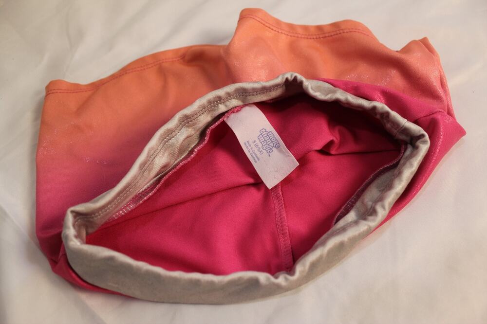 Athletic Works Girls S 6/6x Pink Orange Ombre Metallic Athletic Shorts